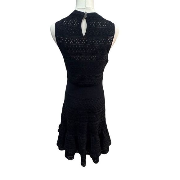 EUC Ted Baker Women's Black Lace Flared Knee Length Dress Size 2 - Picture 2 of 6